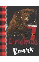 7 Christmas Roars: Large A4 Holiday Brown Bear Creative Lined Writing Journal For Girls And Boys