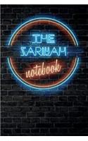 The ZARIYAH Notebook: Vintage Blank Ruled Personalized & Custom Neon Sign Name Dotted Notebook Journal for Girls & Women. Wall Background. Funny Desk Accessories. Retro B