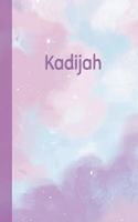 Kadijah: Personalized Composition Notebook - College Ruled (Lined) Exercise Book for School Notes, Assignments, Homework, Essay Writing. Purple Pink Blue Cov