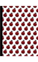 LadyBugs (Medium Pattern): Large Blank Lined Notebook / Journal To Write In