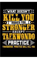 What doesn't kill you makes you stronger except Taekwondo practice taekwondo practice will kill you