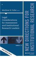 Legal Considerations for Assessment and Institutional Research Leaders
