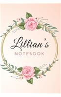 LILLIAN'S Customized Floral Notebook / Journal 6x9 Ruled Lined 120 Pages School Degree Student Graduation university