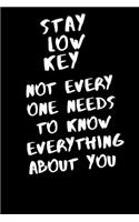 Stay low key not everyone on needs to know everything about you