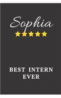 Sophia Best Intern Ever: Un-dated Daily Planner Appreciation Gift for Female Intern Personalized with Name