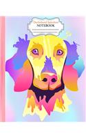 Dachshund Splashart Notebook: : Colorful Dachshund Splash Art Notebook Wide Ruled 7.5 x 9.25 in, 100 pages book, glossy cover for young artist, student, boys, girls, teacher and 