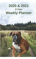 2020 & 2021 Weekly Planner - Two Year Appointment Book Gift - Two-Year Agenda Notebook for Dog Owners: Boxer Cover Month Calendar: 2 Years of Monthly Plans - Daily Reminder Logbook - Day Log For Academic, Work, Personal, Dog Training Schedule, etc.