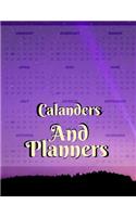 Calanders And Planners: Family Desk Planner Calendar 2020, Calendar Schedule Organizer and Hand Lettering Notebook January - December Phone book, U.S. Holidays