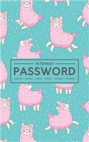 Internet Password Logbook - Journal - Libreta - Cahier - Taccuino - Notizbuch: 100 Page Password Book to Track & Organize Your Computer Logins, Internet Addresses & Usernames: Pink Llamas on Blue 169-1