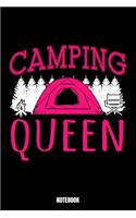 Camping Queen Notebook: Camping Notizbuch: Notizbuch A5 karierte 110 Seiten, Notizheft / Tagebuch / Reise Journal, perfektes Geschenk für Sie Ihre Familie und Freunde gemac