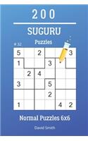 Suguru Puzzles - 200 Normal Puzzles 6x6 vol.32