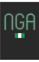 Vintage Nigeria Notebook - Nigeria Diary - Retro Nigerian Flag Journal - Nigeria Gifts: Medium College-Ruled Journey Diary, 110 page, Lined, 6x9 (15.2 x 22.9 cm)