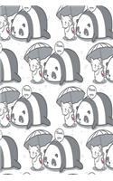 Notizbuch Katze mit Panda und Schirm