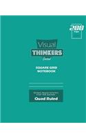 Visual Thinkers (Lite) Square Grid, Quad Ruled, Composition Notebook, 100 Sheets, Large Size 8 x 10 Inch Royal Cover
