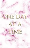 One Day at a Time: An elegant pink marble textured personal journal of sobriety. Perfect way to keep focus on your path to recovery.