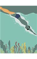 Swimming Notebook: Water Sport Trainer Journal Book Ruled Lined Page Writing Girl Boy Men Women Coach Swimming Pool Swimmer Diary Record Plan Note Pad Ocean Sea Under (10 Swimming Notebook)