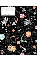 Space Cats & Dogs College Composition Notebook