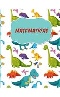 Matematicas Cuaderno Escolar Asignatura de Matematicas Dinosaurio