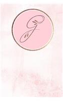 G: Monogram Journal Monogrammed with Personalized Rose Gold Letter 'g'(7 Pastel Pink Rose Gold Monogram)