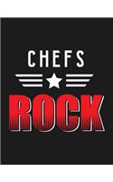 Chefs Rock: Chef Job & Student Appreciation Blank Line Notebook (8.5 X 11 - 110 Blank Pages)