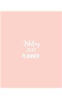 Ashley 2019 Planner: Calendar with Daily Task Checklist, Organizer, Journal Notebook and Initial Name on Plain Color Cover (Jan Through Dec), Ashley 2019 Planner