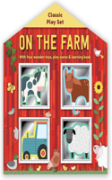 On the Farm: Wooden Toy Play Set: With Four Wooden Toys, Play Scene & Learning Book