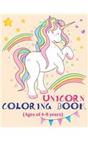 Unicorn coloring book (ages of 4-8 years)