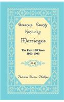 Greenup County, Kentucky Marriages, The First 100 Years, 1803-1903, A-K