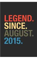Legend Since August 2015: Graph Ruled Notebook - Journal for August Birthday Gift Idea