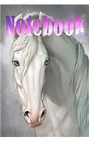 Notebook: White Horse Notebook size 6x9