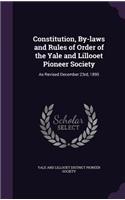 Constitution, By-laws and Rules of Order of the Yale and Lillooet Pioneer Society