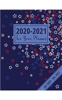2020-2021 Two Year Planner: American Flag Color Stars: 24 Month Appointment & Schedule Oragnizer With Notes Pages, 2020-2021 Diary