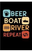Bootfahren Notizbuch Beer Boat River Repeat
