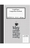 Graph Composition Notebook 4 Squares per inch 4x4 Quad Ruled 4 to 1 / 8.5 x 11 100 Sheets: Cute Coffee Maker Creamer Gift Notepad /Grid Squared Paper Back To School Gift Notebook For Math Teens Science Adults Students Programmers note taki