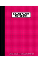 Graph Paper Notebook. Quad Ruled-4 Squares Per Inch: Grid Notebook/Grid Paper Journal 8.5x11 in. Deep Pink