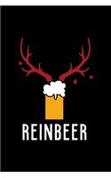 Reinbeer: Notebook Journal Composition Blank Lined Diary Notepad 120 Pages Paperback Black Solid Reindeer