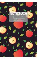 Notizbuch A5 Muster Aepfel: - 111 Seiten - EXTRA Kalender 2020 - Einzigartig - Dotgrid - Dotted - Punktraster - Geschenk - Geschenkidee