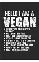 Hello I am a Vegan