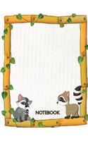 notebook: Raccoons on vine cover and Dot Graph Line Sketch pages, Extra large (8.5 x 11) inches, 110 pages, White paper, Sketch, Notebook journal(1 Raccoons on Vine Notebook)