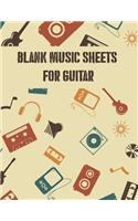 Blank Music Sheets for Guitar: Sheet Music Guitar