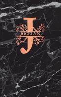 Jocelyn: Personalized Sketchbook 8.5 X 11. Monogram Letter J Sketch Pad/Journal/Note Book. Black Marble & Rose Gold Cover. Doodle, Notebook, Journal, Create!