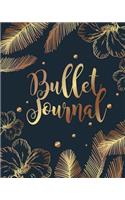 Bullet Journal Dot Grid Paper, Daily Dated Notebook Diary, Black Gold Flower Cover: Large Quarterly Bullet Journal Blank Pages with Number, 150p, 8x10: Large Quarterly Bullet Journal Blank Pages with Number, 150p, 8x10