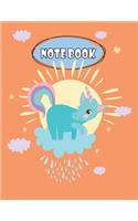 Notebook: Unicorn Of The Orange Cover and Notebook Journal Diary, 110 Lined pages, 8.5" x 11"(1 Unicorn Notebook)
