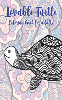 Lovable Turtle - Coloring Book for adults