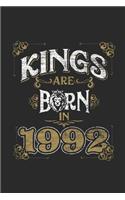 Kings Are Born In 1992: Graph Paper Notebook / Journal (6" X 9" - 5 Squares per inch - 120 Pages) - Birthday Gift Idea