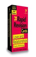 York Notes for AQA GCSE (9-1) Rapid Revision Cards: Love and Relationships AQA Poetry Anthology - catch up, revise and be ready for the 2025 and 2026 exams