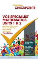 Cambridge Checkpoints VCE Specialist Maths Units 1 and 2