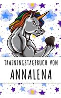 Trainingstagebuch von Annalena: Personalisierter Tagesplaner für dein Fitness- und Krafttraining im Fitnessstudio oder Zuhause