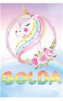 Golda: Golda's Unicorn Personal Custom Named Diary Planner Perpetual Calendar Notebook Journal 6x9 Personalized Customized Gift For Someone Who's Surname i