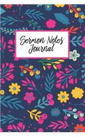 Sermon Notes Journal: Floral Religious Weekly Church Notes, Christian Bible Study Workbook Prayer Journal To Record, Remember And Reflect, Modern Calligraphy and Letterin